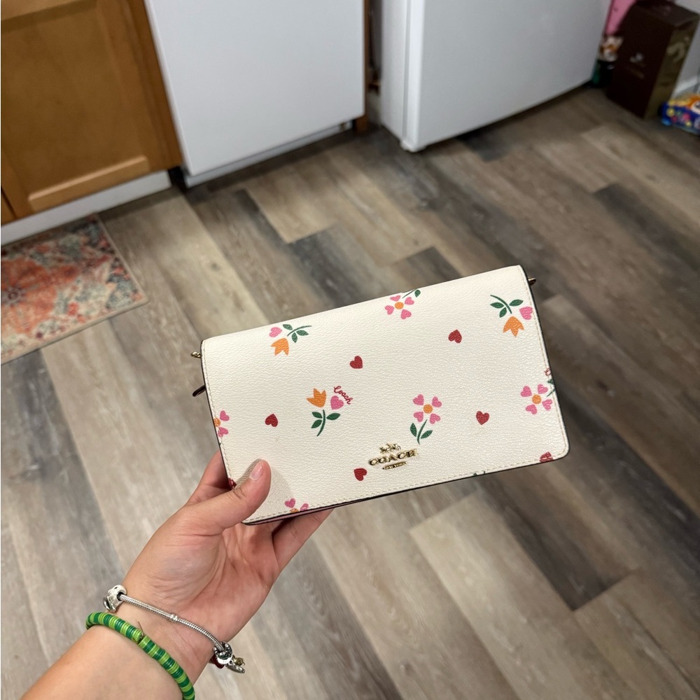 Coach Cream Floral Clutch